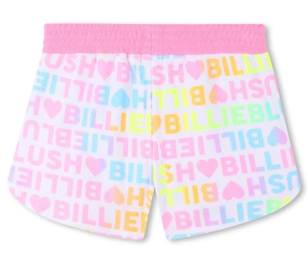 Billieblush Frottee Short mit Neon Regenbogen Logo Schrift Billieblush Frottee Short mit Neon Regenbogen Logo Schrift