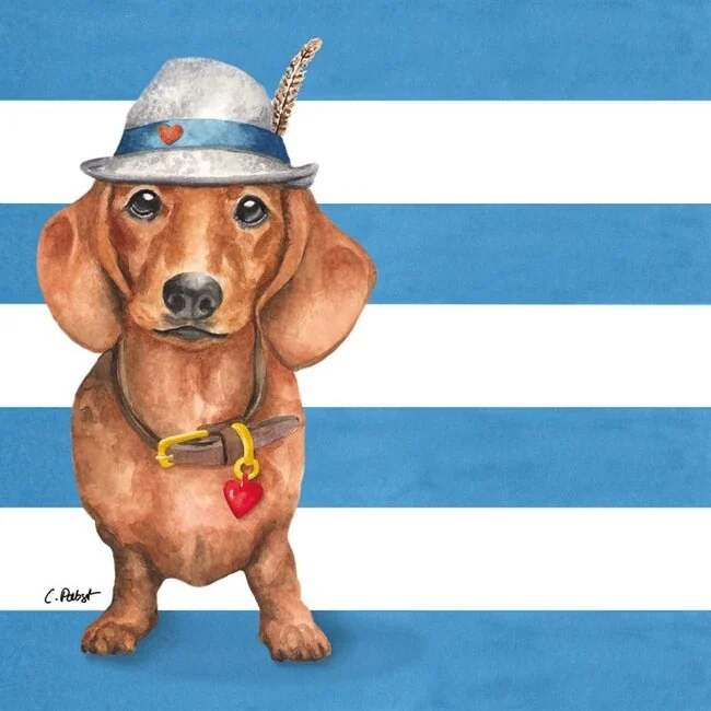 PPD Papierservietten Erwin - Bayerischer Dackel Hund