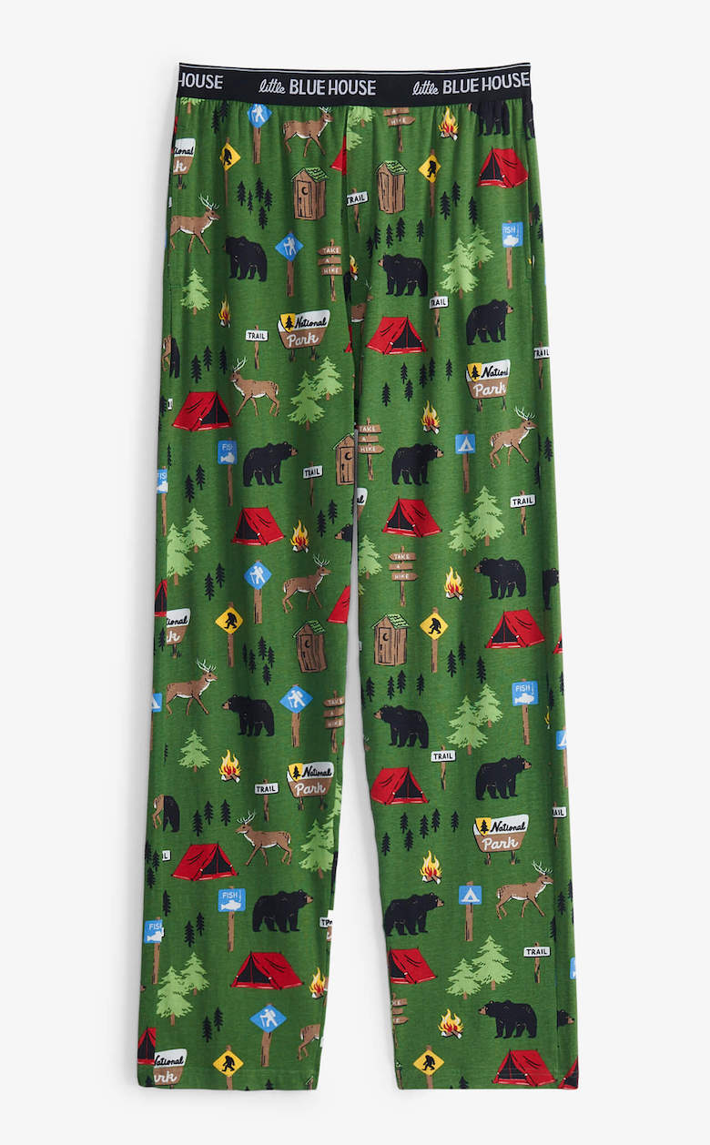 PA4HIKE004 Little Blue House Herren Jersey Pyjama Hose in Grün - Wandern