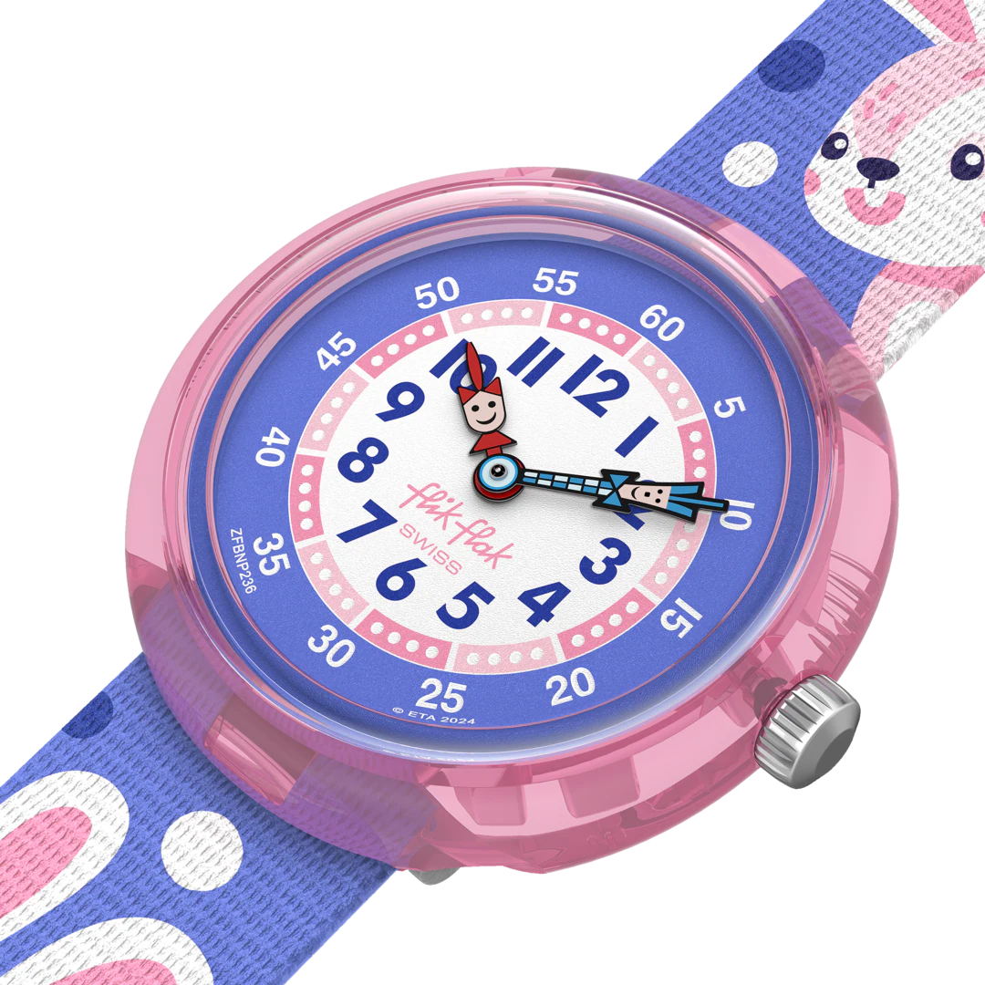 Flik Flak Uhr Kinderuhr in Lila PEEK-A-BUNNY - Hase Flik Flak Uhr Kinderuhr in Lila PEEK-A-BUNNY - Hase
