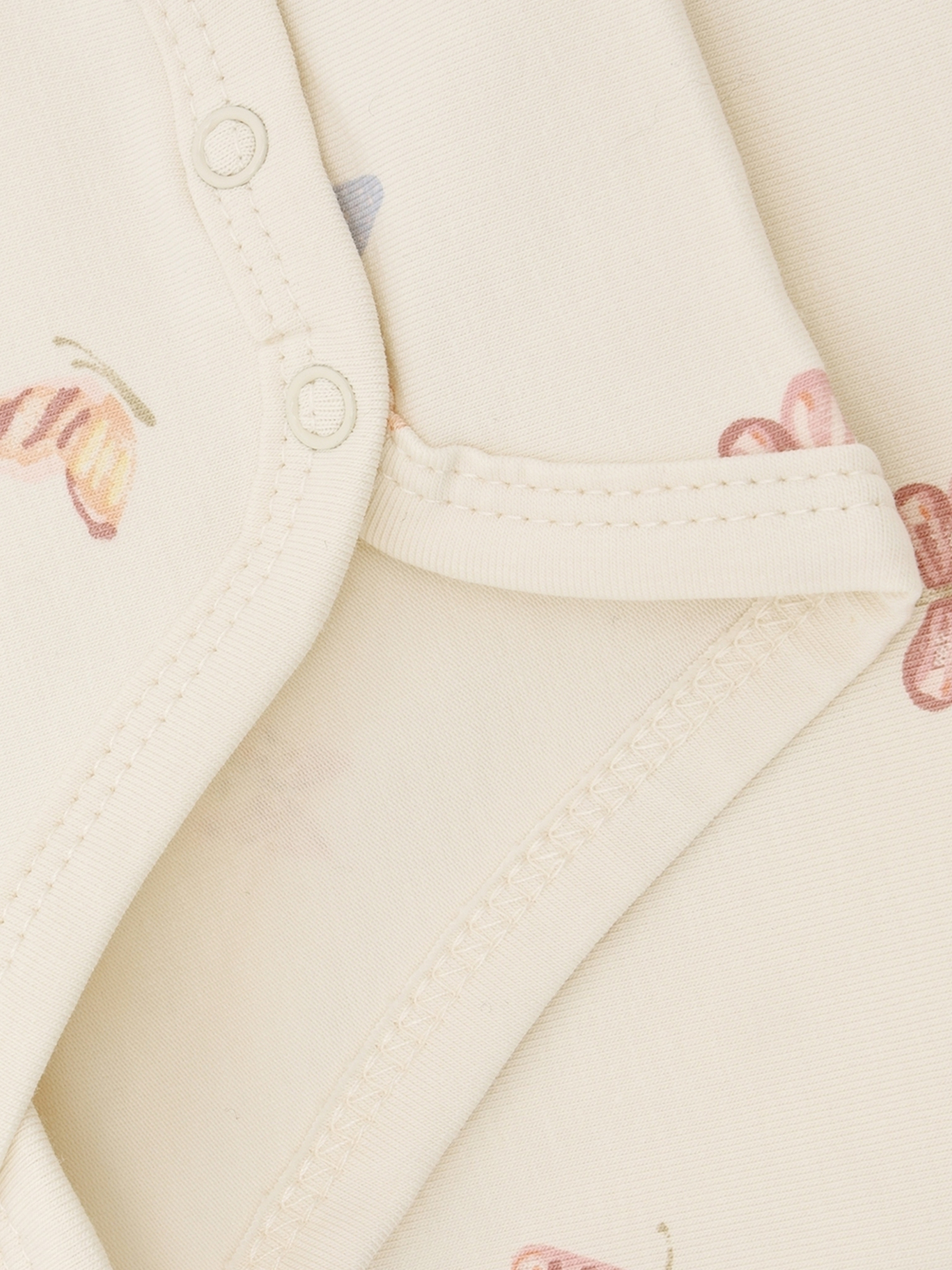 FIXONI Langarm Wickelbody in Bleached Mauve - Schmetterlinge Allover FIXONI Langarm Wickelbody in Bleached Mauve - Schmetterlinge Allover