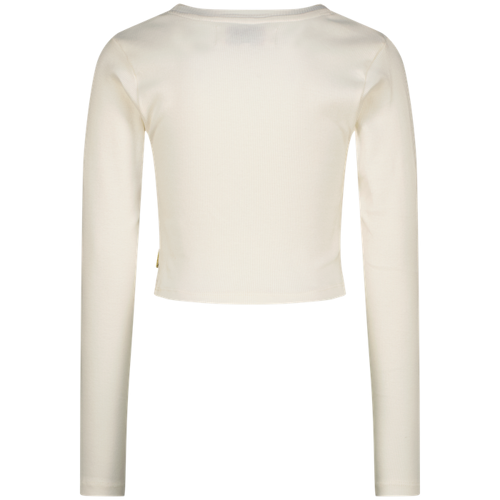 Vingino Basic Crop Rib Top - Langarm Shirt in Snow White - Weiß Vingino Basic Crop Rib Top - Langarm Shirt in Snow White - Weiß