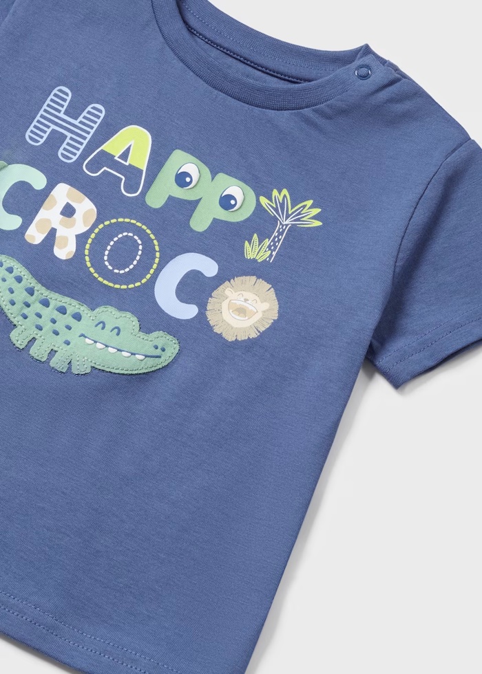 t-shirt-krokodil-better-cotton-baby-indigo-XL-6-Kopie Mayoral Boys Kurzarm T-Shirt Happy Croco in Blau Krokodil