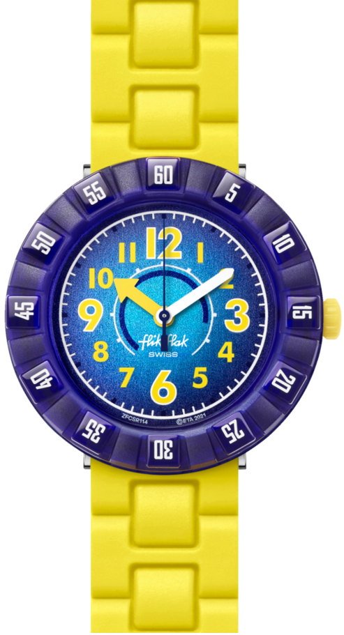 Flik Flak Uhr Kinderuhr - Springicious in Gelb/Blau