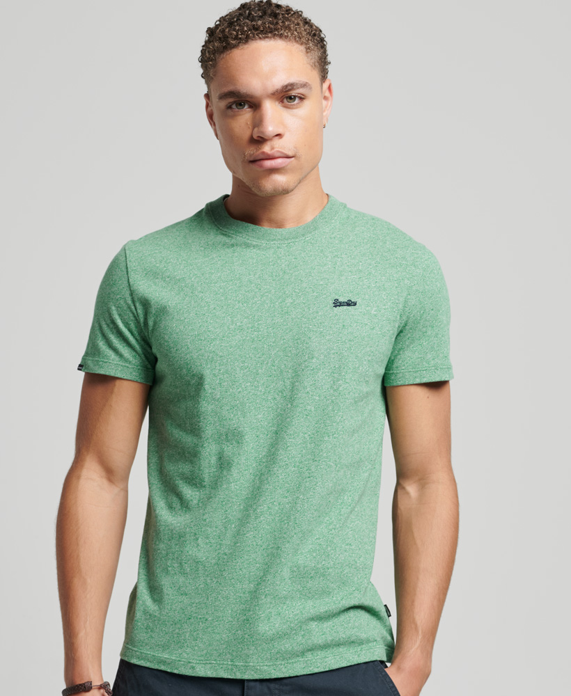 upload9223368955666180278KsTJopT5KQZLy Superdry Herren T-Shirt mit Rundhals in Grün mit Vintage Logo