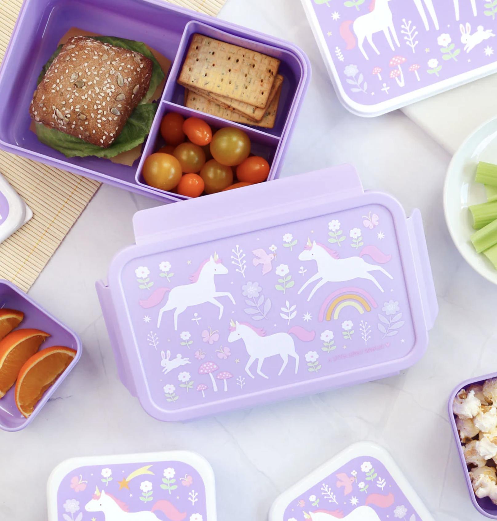 A Little Lovely Company Bento Box Brotzeitbox Lunchbox - Einhorn A Little Lovely Company Bento Box Brotzeitbox Lunchbox - Einhorn