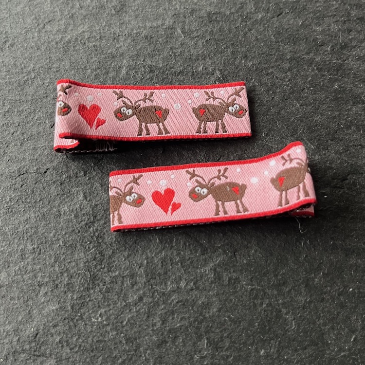 Wowzers Designer Clips - Rentiere in Rot - 1 Paar 