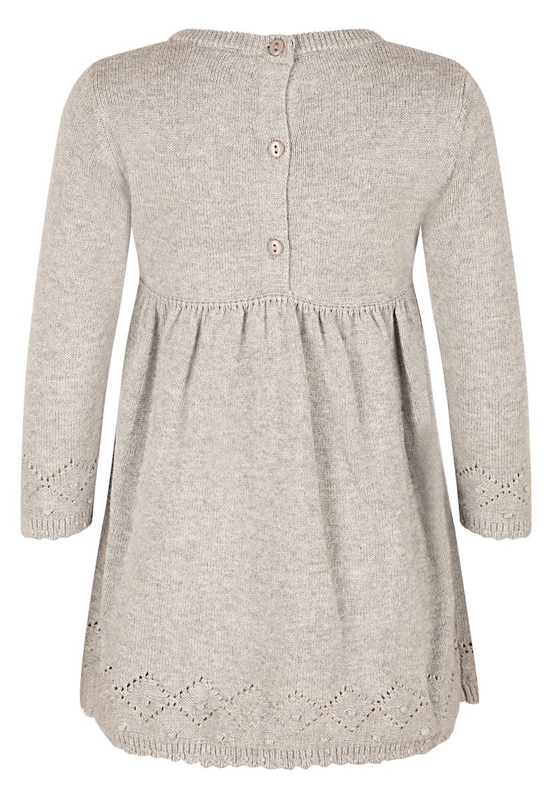 Happy Girls Strickkleid in Grau mit Rosa Herz Happy Girls Strickkleid in Grau mit Rosa Herz