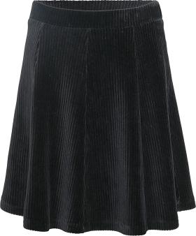 Blue Effect Cord Rock Tennis Skirt aus weichem Velours Jersey in Schwarz Blue Effect Cord Rock Tennis Skirt aus weichem Velours Jersey in Schwarz