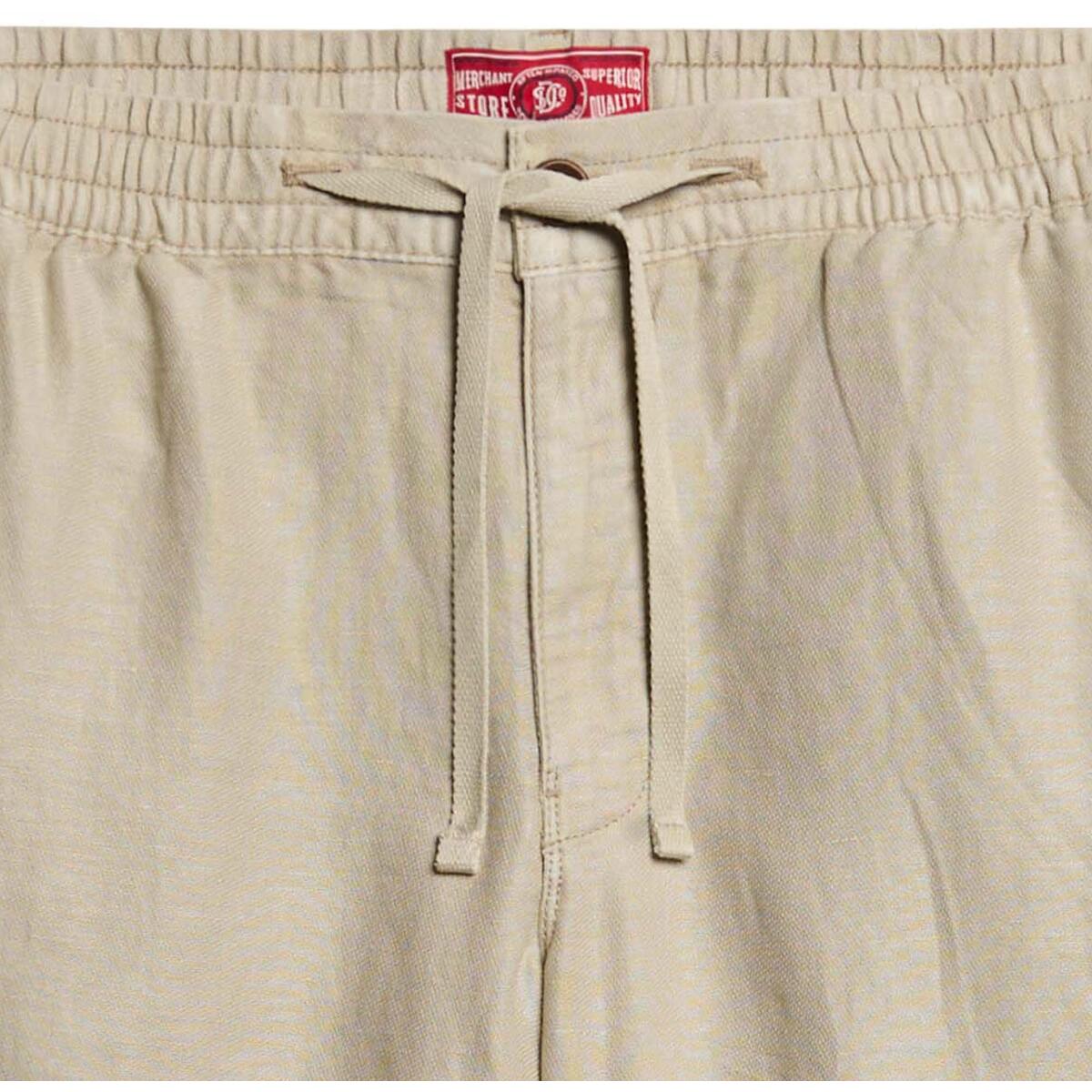 Superdry Herren Leinenshort in Abbey Stone/Beige