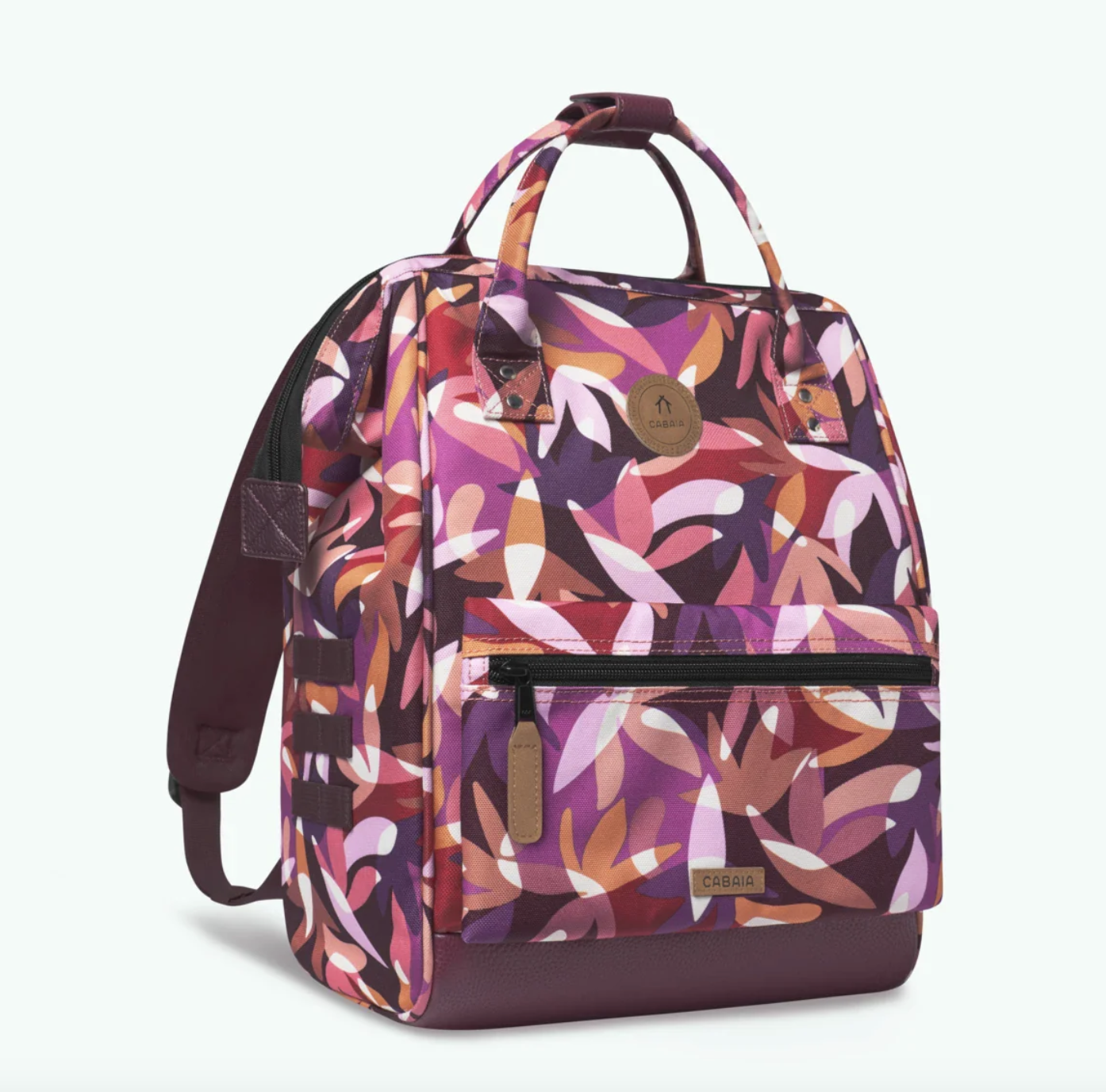 Cabaia Rucksack Montreuil Medium mit Laptop-Fach - Beerentöne gemustert - SALE