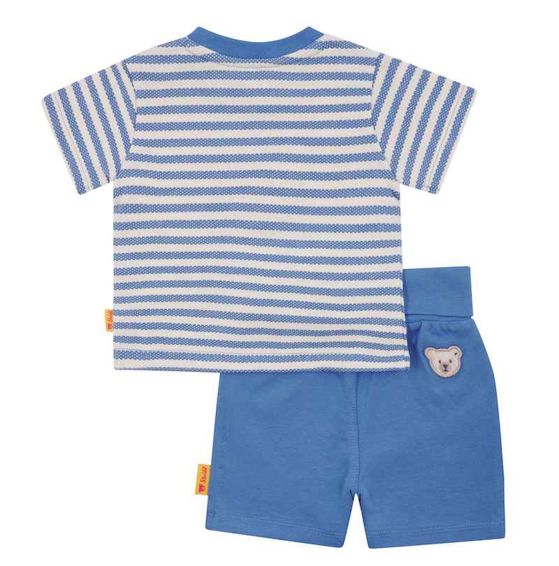 Steiff T-Shirt & Shorts Set - Blau & Blau Gestreift