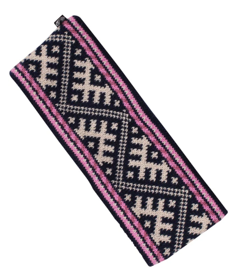 Danefae Woll-Stirnband in Navy/Weiß/Rosa Danefae Woll-Stirnband in Navy/Weiß/Rosa