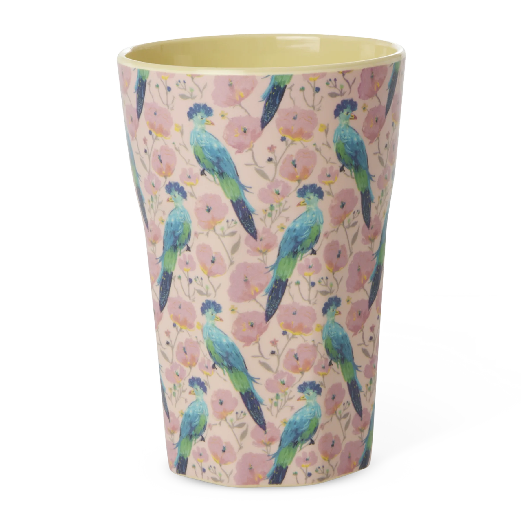 RICE Melamin Tall Großer Becher Cup Exotic Bird Print - Exotischer Vogel RICE Melamin Tall Großer Becher Cup Exotic Bird Print - Exotischer Vogel