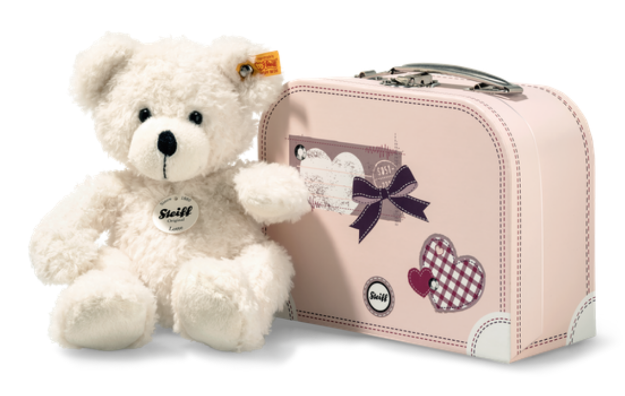 Steiff Kuscheltier mit Koffer - Lotte Teddy Bär im Rosa Koffer