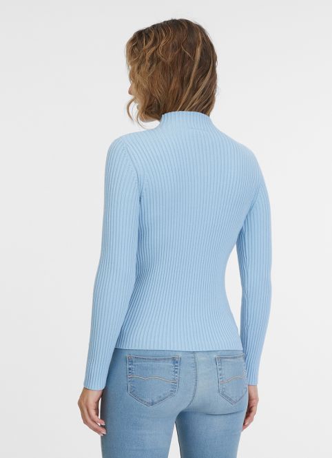 Ragwear Strickpullover Millena mit hohem Kragen - Cloud/Hellblau - SALE