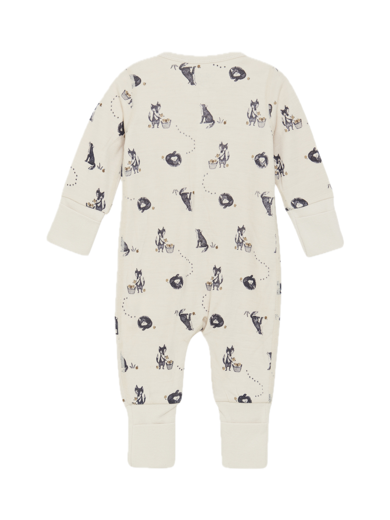 CeLaVi Strampler aus Wolle mit allover Füchsen - Night Sky