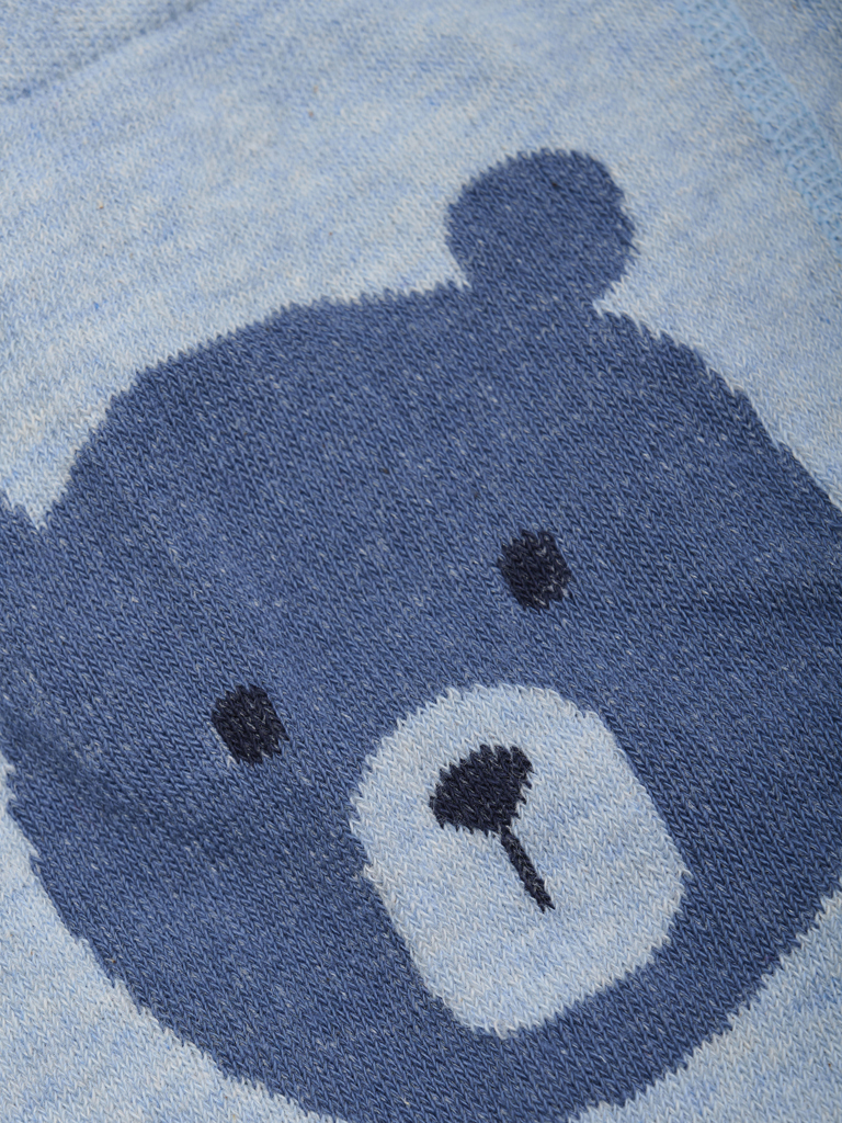 Minymo Baby Strumpfhosen mit Motiv auf der Rückseite - Hellblau mit Bär Minymo Baby Strumpfhosen mit Motiv auf der Rückseite - Hellblau mit Bär
