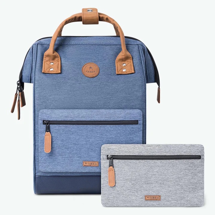 Cabaia Rucksack PARIS (mit Laptop-Fach) Medium - Marineblau Meliert