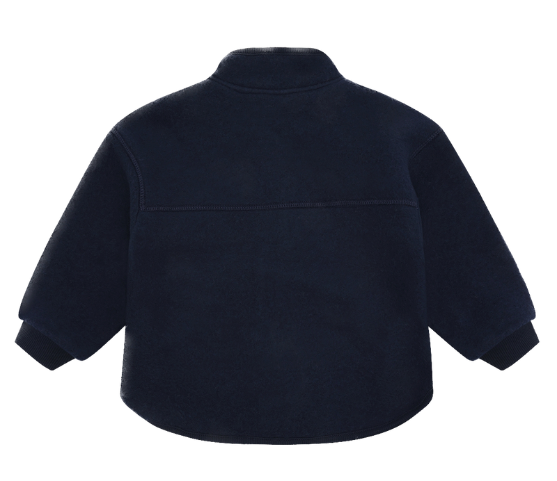 Hust & Claire Emi Wolle Fleece Zip Jacke in More Navy Blau