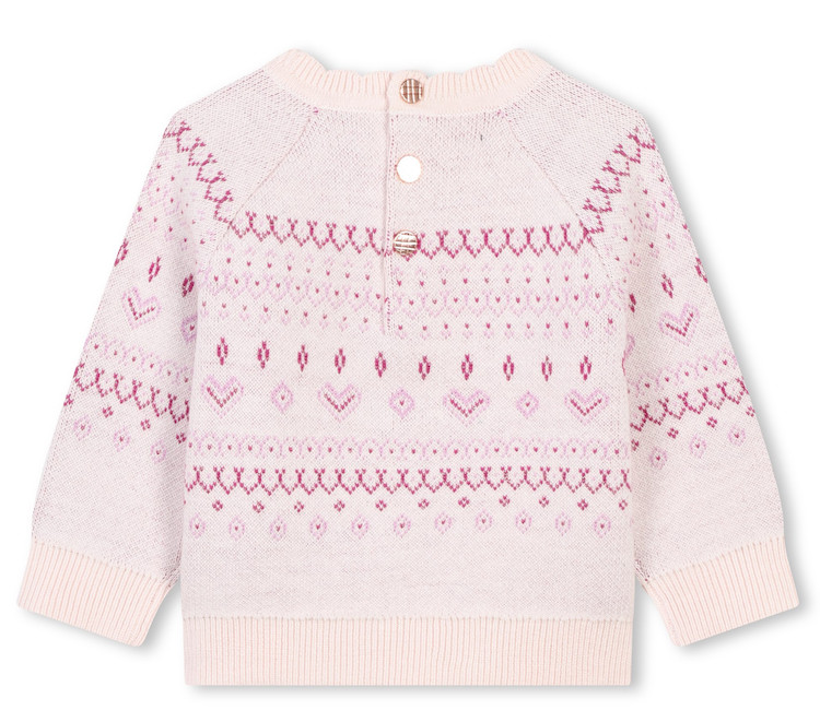 Carrement Beau Norweger Strickpulli Baumwolle/ Wolle Pullover in Rosa - SALE