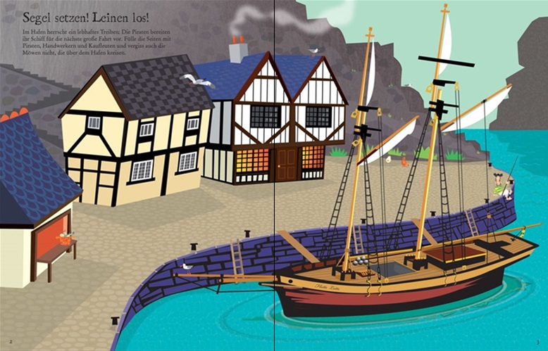 USBORNE-STICKERBUCH-PIRATENSCHIFF-2 Usborne Stickerbuch - Auf dem Piratenschiff