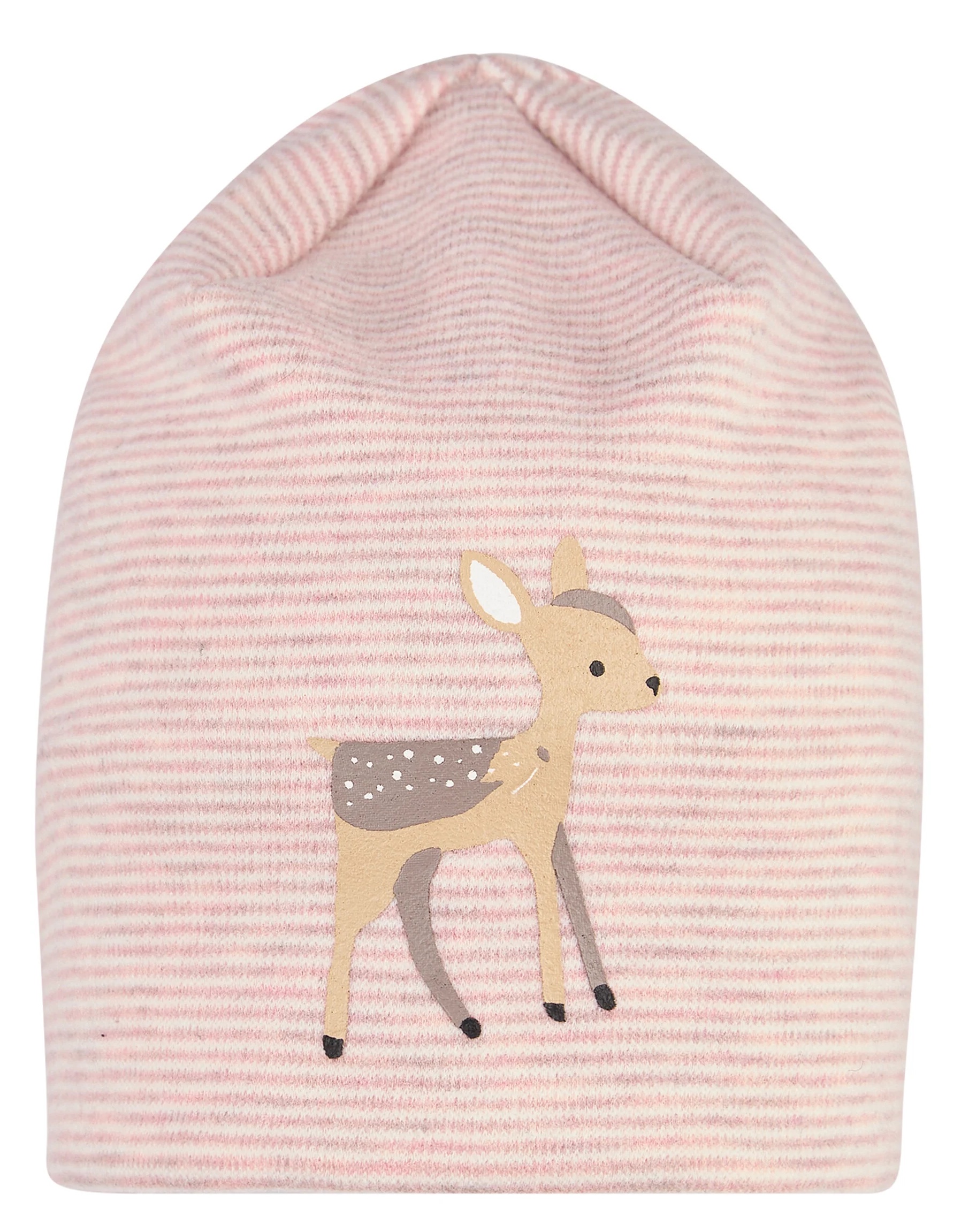 Sterntaler Weichen Flauschigen Beanie Altrosa Gestreift - Bambi Reh