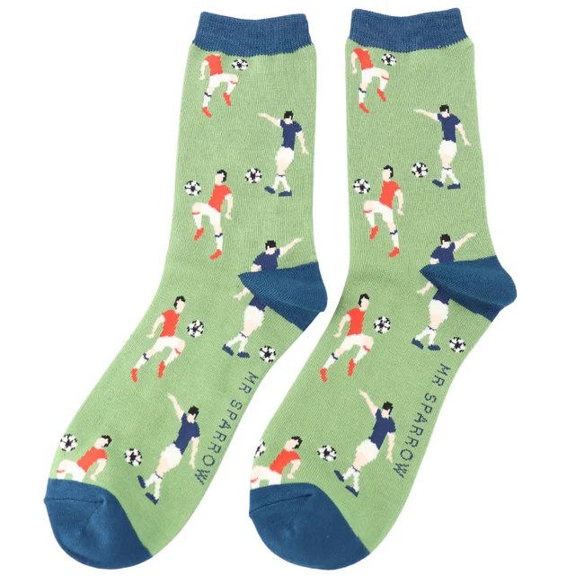 Mr. Heron Bambus Herren Socken in Grün - Fußball