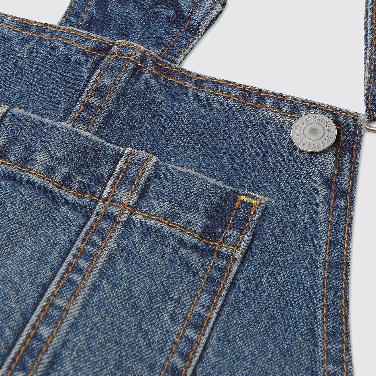 Levi's Teenager Baggy Barrel Overalls in Medium Blue Denim - Sunday Morning Sky