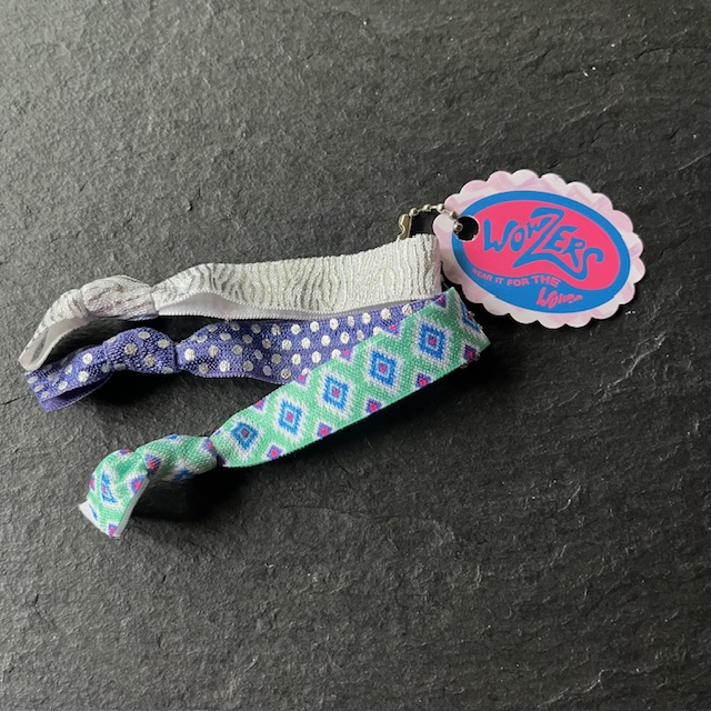 Wowzers Hair Ties Set von 3 Armbänder / Haargummis - Grün & Blau Design