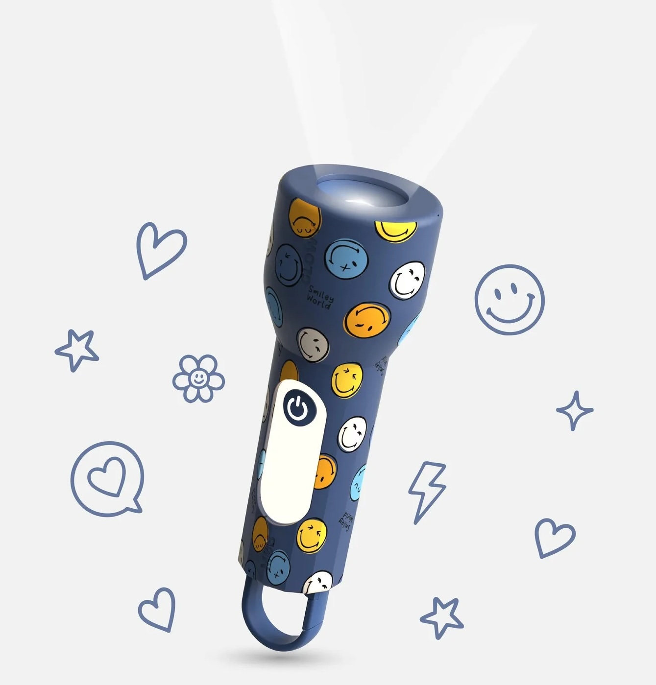 MOB Taschenlampe Smiley Glowy Blau