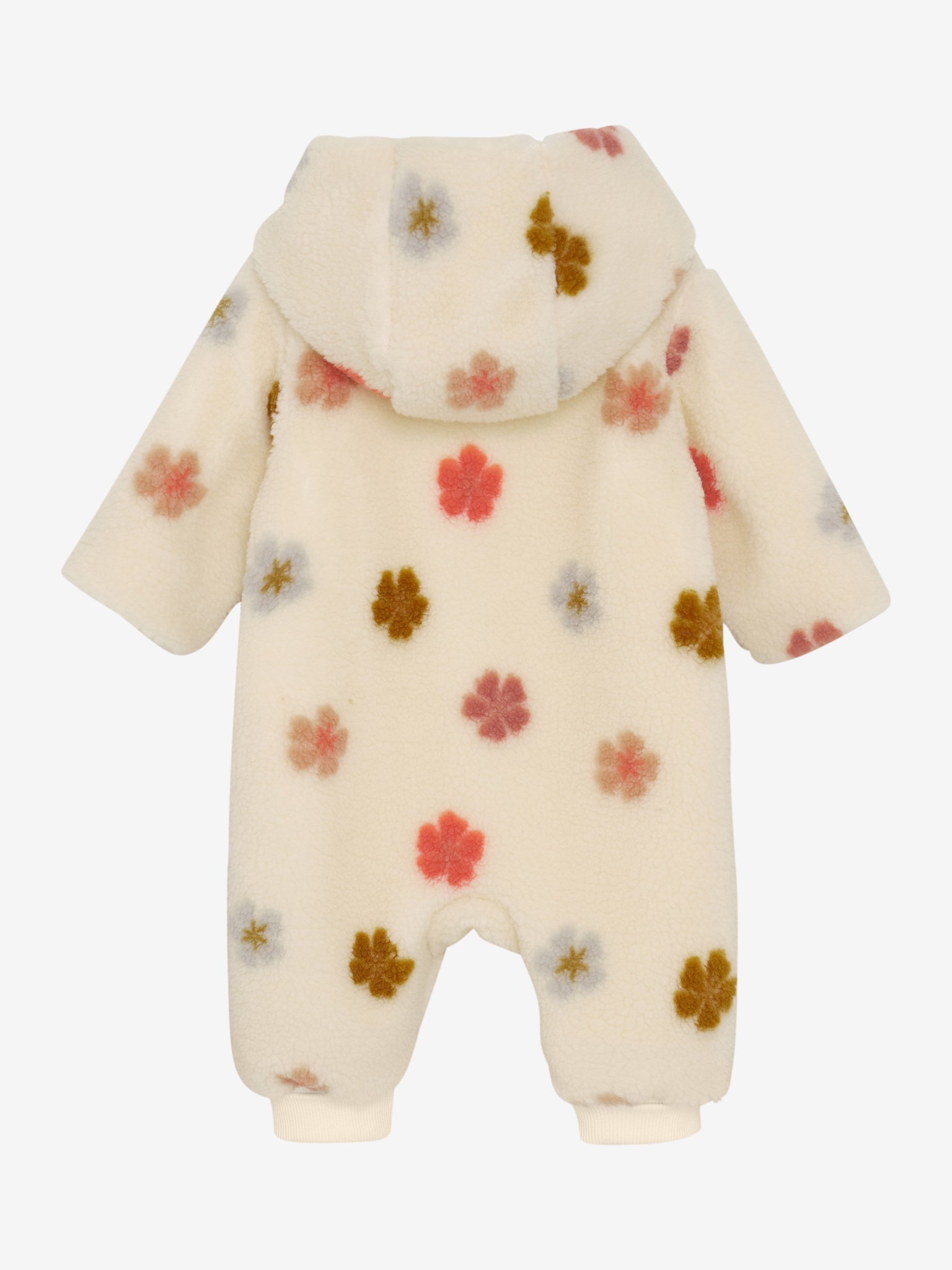 Minymo Teddyfellanzug mit Futter - Sandshell/Creme mit Blumen Minymo Teddyfellanzug mit Futter - Sandshell/Creme mit Blumen