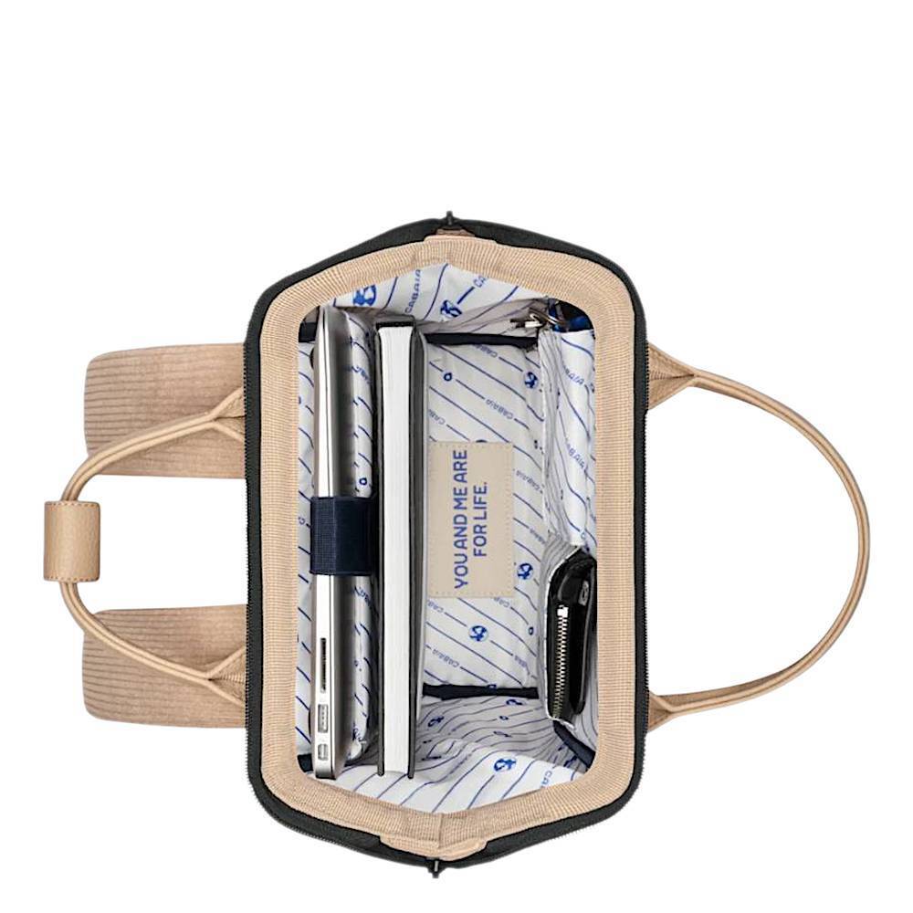 Cabaia Rucksack LUXOR Small mit Laptop-Fach - Beige Braun Cord
