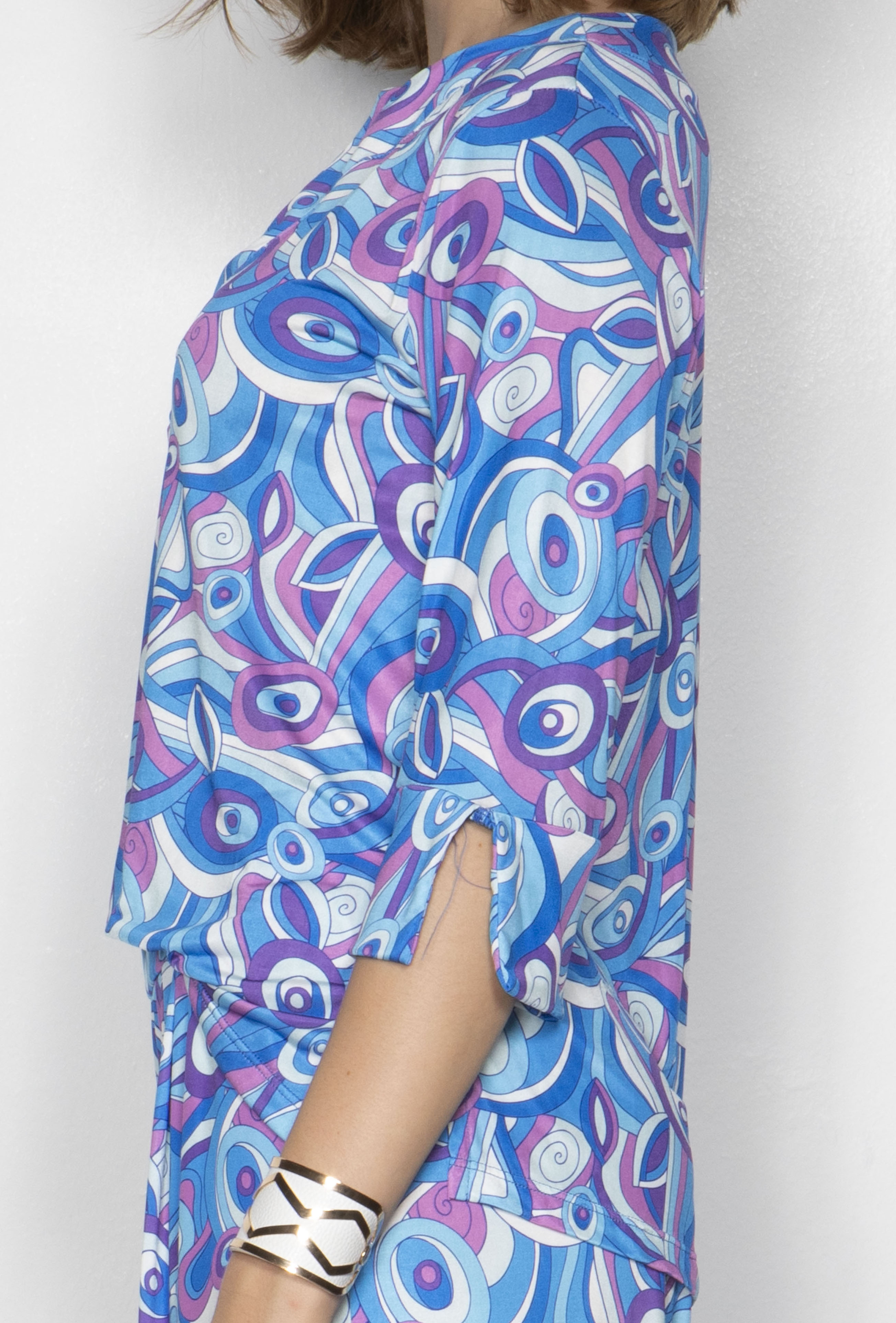 Marivie Honey! Top in Blau/Lila - Wellen