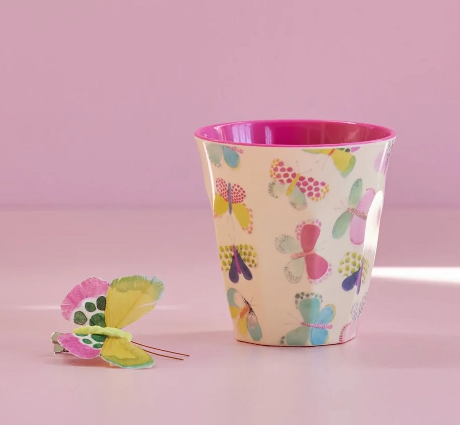 RICE Melamin Becher Medium - Schmetterlinge
