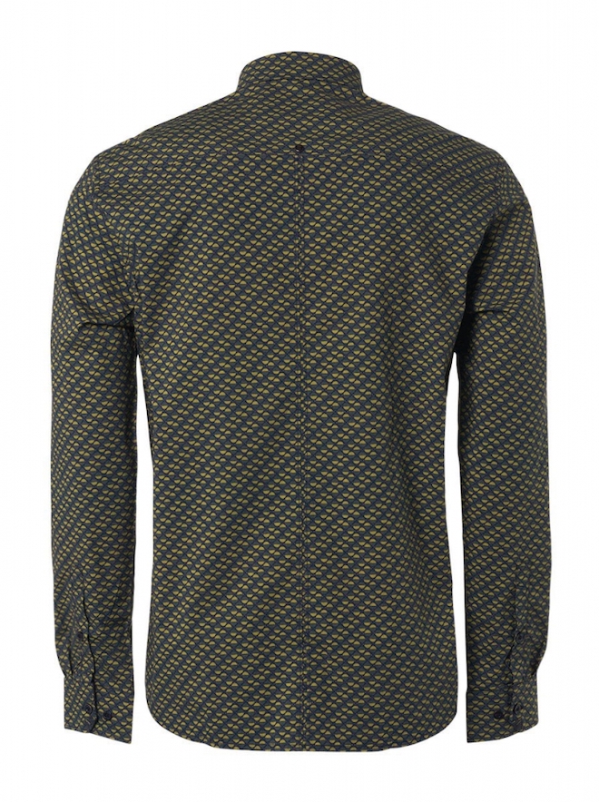 NO EXCESS Hemd Stretch - Allover Print in Olive