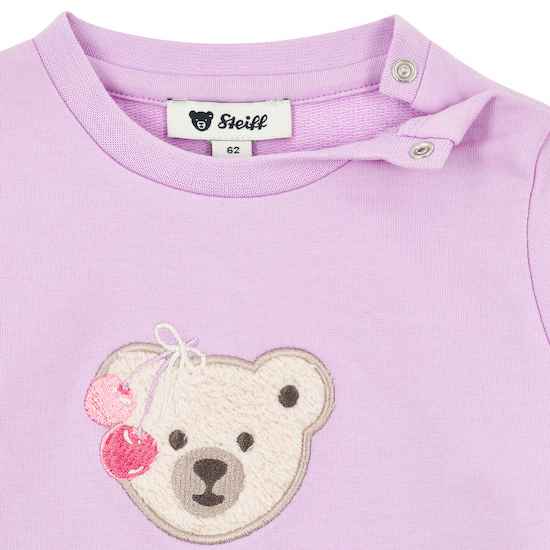 Steiff Baby Sweatshirt in Orchid Bouquet- Bär mit Kirschen