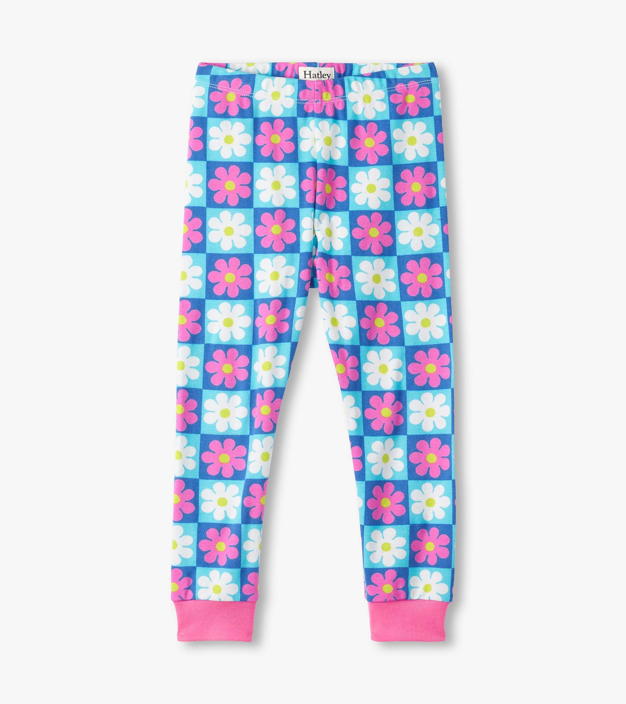 Hatley Langarm GOTS Baumwolle Pyjama - Daisy Blumen mit Checks