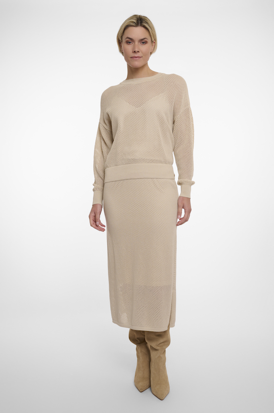 Rino & Pelle Lantana Midi Rock in Birch Beige - SALE Rino & Pelle Lantana Midi Rock in Birch Beige - SALE