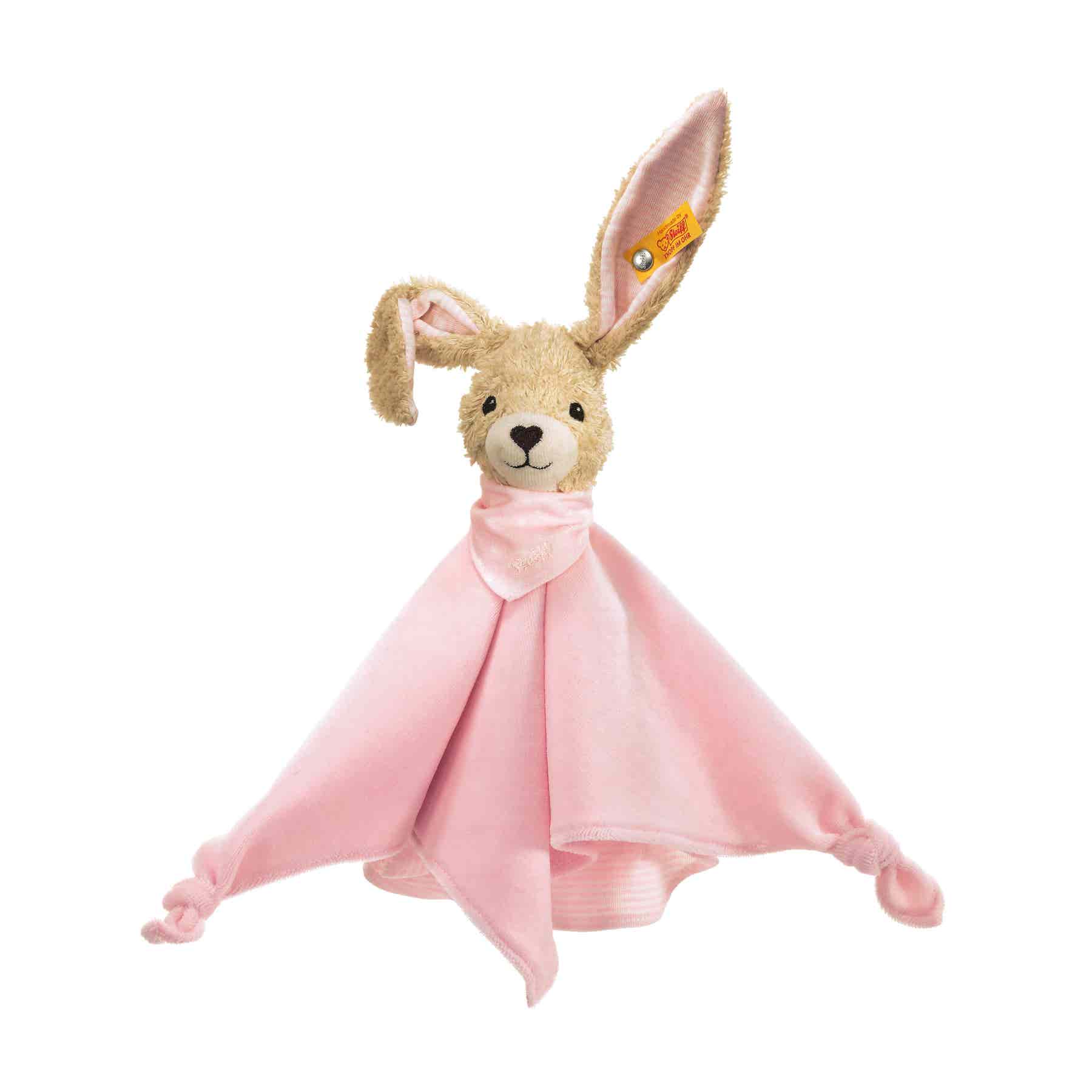 hoppel-hase-schmusetuch-237546-1 Steiff Schmusetuch Hoppel Hase in Rosa aus Bio-Baumwolle