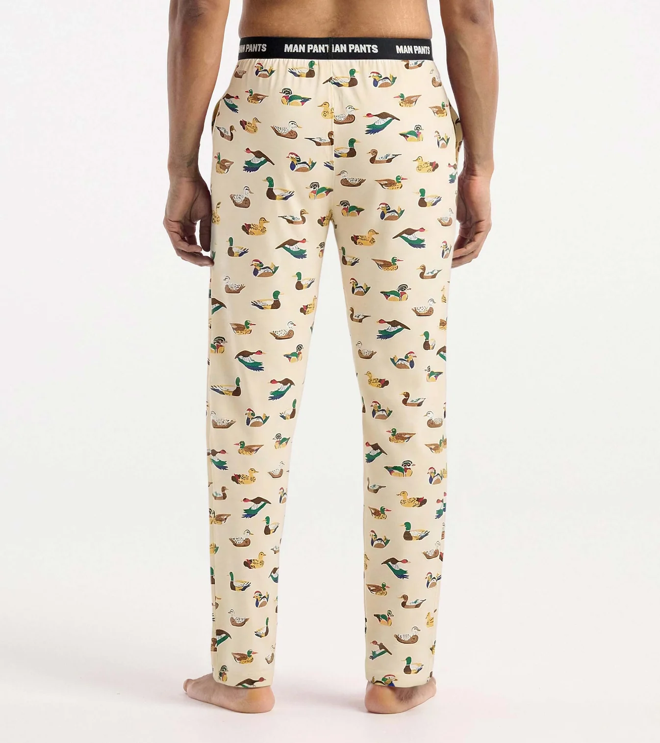 Little Blue House Herren Jersey Pyjama Hose in Creme - Decoy Ducks - Enten