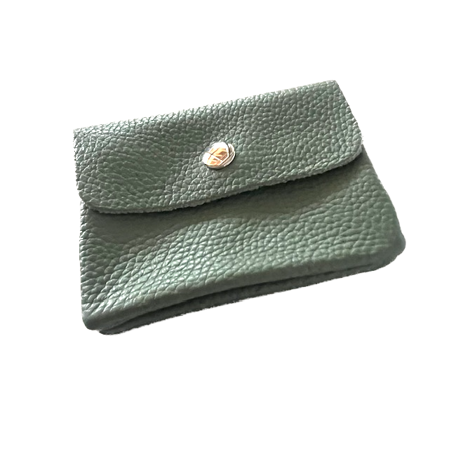 Soft Leder Geldbeutel in Pistazie Grün - Klein 