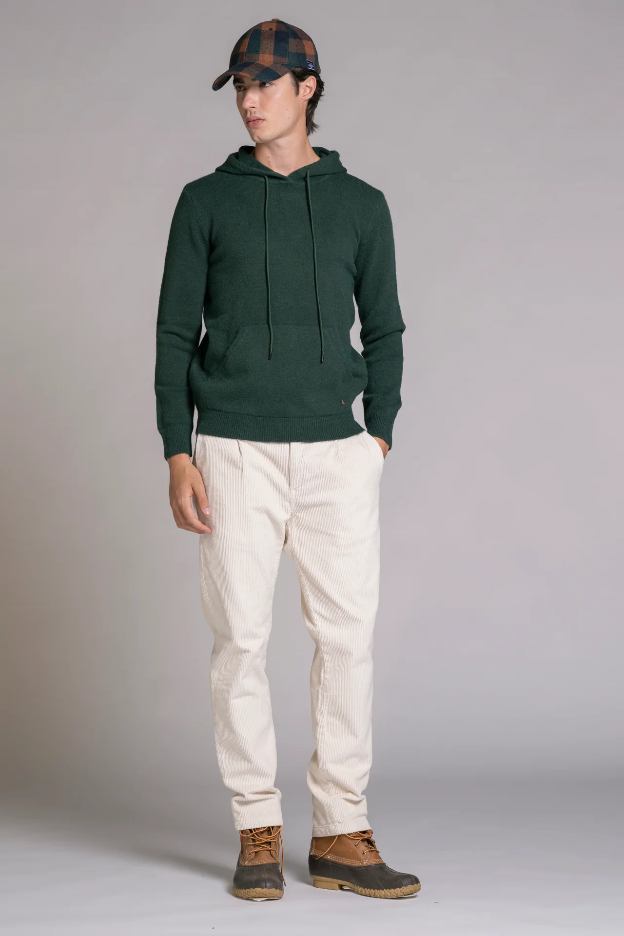 IMPURE Charlie Strick Hoodie Wollmischung in Forest Grün