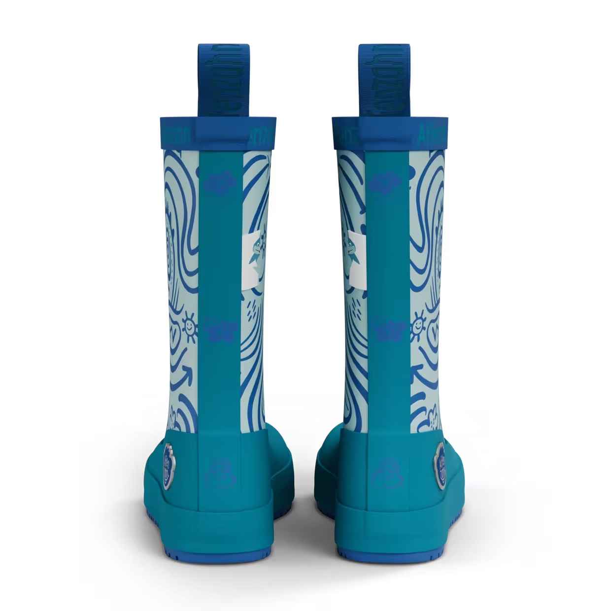 Affenzahn Gummistiefel Regenstiefel in Blau Vegan Plashy Hai