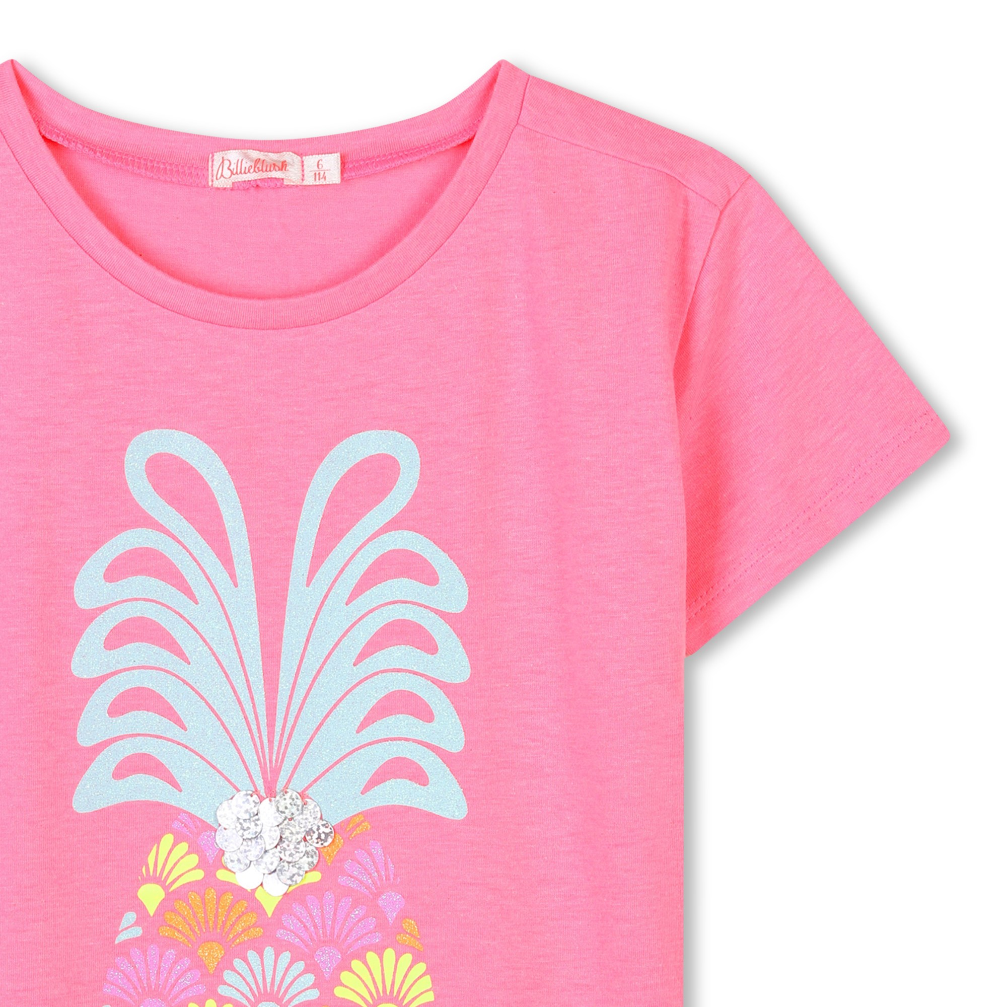 Billieblush Kurzarm T-Shirt in Neon Pink mit Ananas - SALE