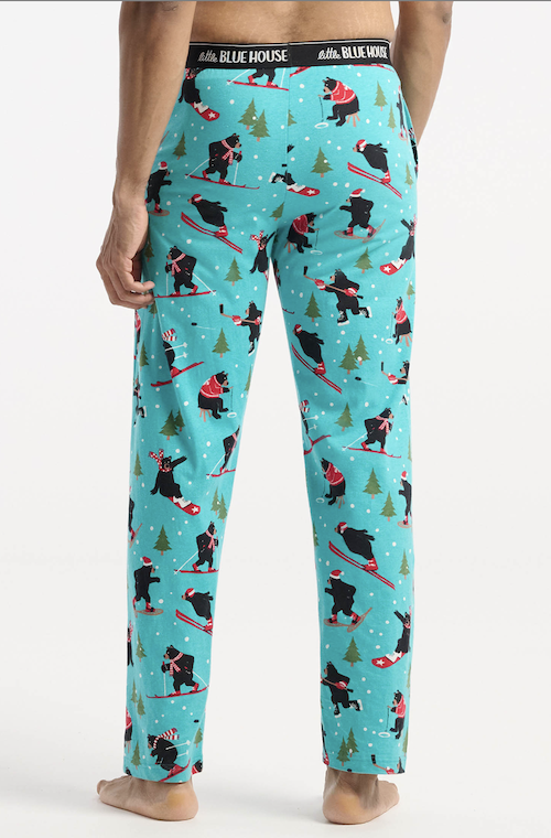 Little Blue House Herren Jersey Pyjama Hose in Blau - Wild Winter Sport - Skifahren & Eishockey