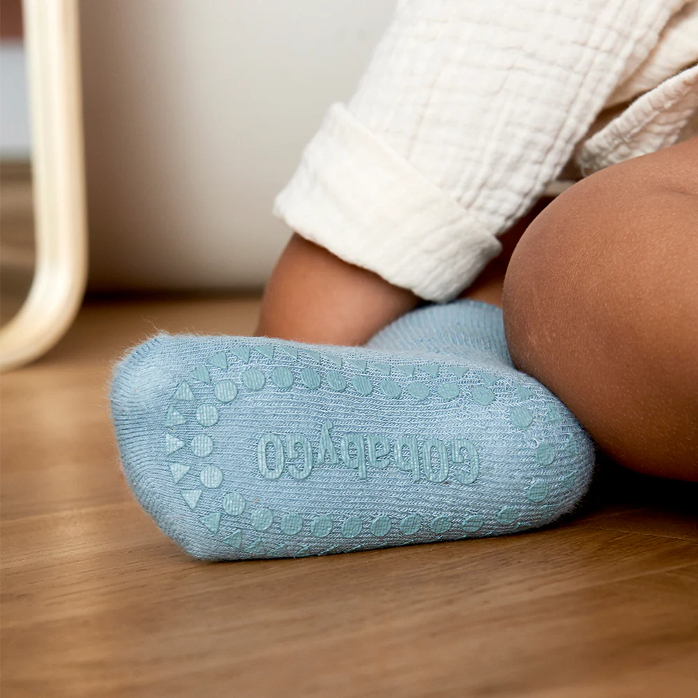 GoBabyGo Thermo Stopper-Socken in Dusty Blue - Blau