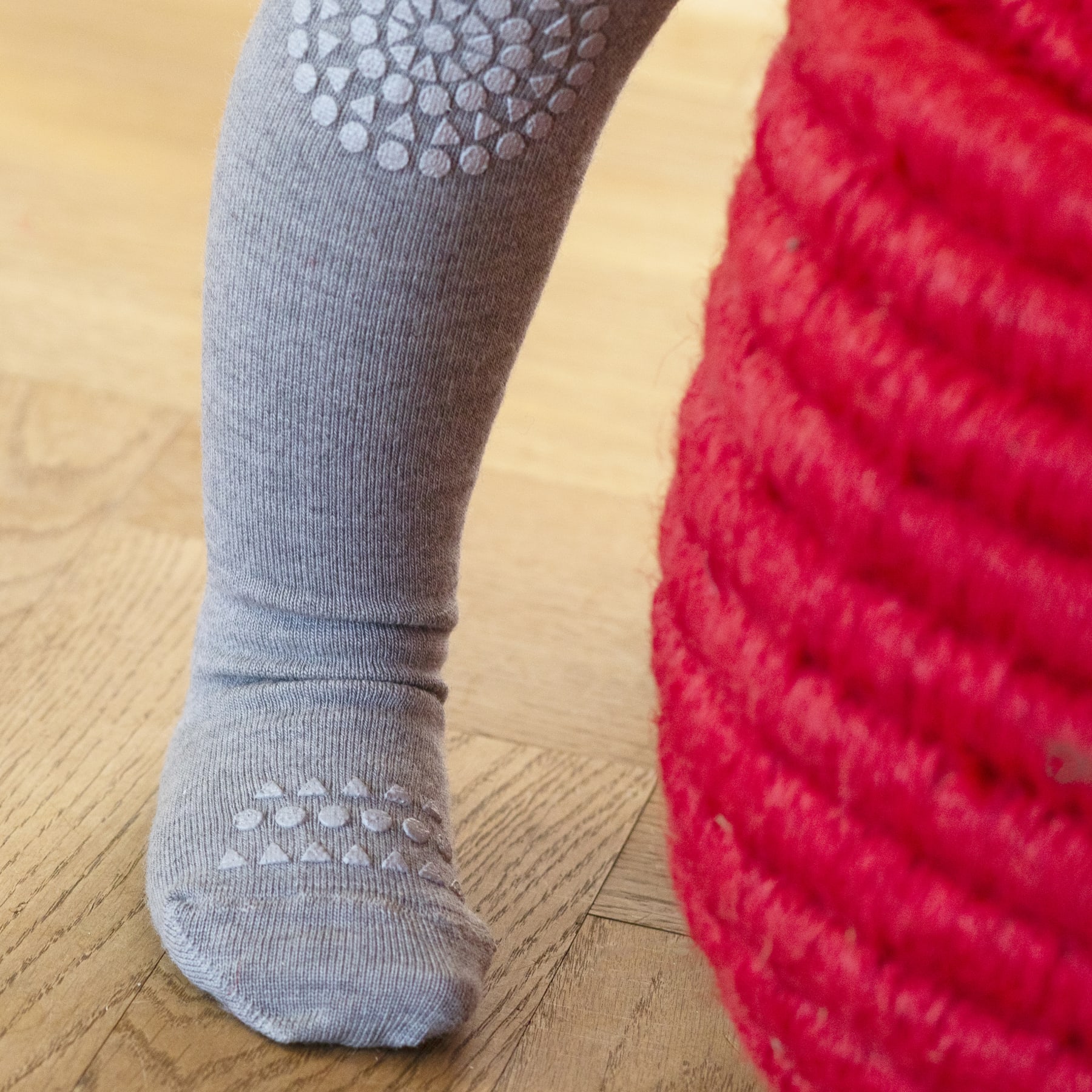 GoBabyGo Grip Krabbelstrumpfhose Wolle in Grau