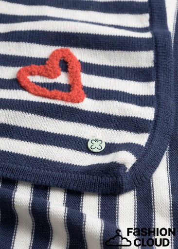 Codello Gestricktes Dreieckstuch mit Navy Streifen & Herzen