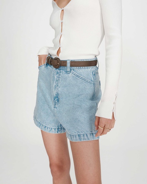 Grace & Mila High Waist Jeans Short VERNE - Skyblue